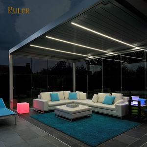 Parasol de techo de aluminio personalizado para exteriores, pérgola bioclimática impermeable, persiana de aluminio - Product Image 1