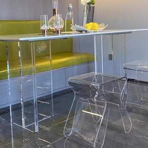 Mesa de Centro Pequeña de Acrílico, <span class=keywords><strong>Simple</strong></span> y Transparente, Estilo Moderno y Lujoso, Mesa Auxiliar Móvil para Esquina - Product Image 6