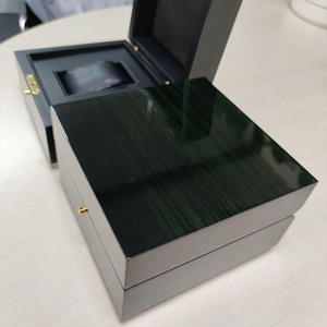 Factory Direct Dark Green Wooden Watch <b>Box</b> <b>Black</b> PU Lining Watch Storage <b>Box</b> with Accessories Custom Logo Luxury Watch Packaging - Product Image 4