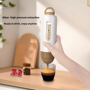 Machine à expresso portable 9600 mAh, 20 bars, cafetière électrique pour voiture avec fonction auto-chauffante, cafetière 2-en-1 pour capsules et poudre - Product Image 3