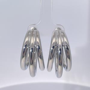 Pendientes de Aro Tianyu Gems, Diseño Simple y Clásico de Tres Capas en Forma de Jaula con Diseño Geométrico, Latón Chapado en Oro, Sin Piedras Preciosas - Product Image 5