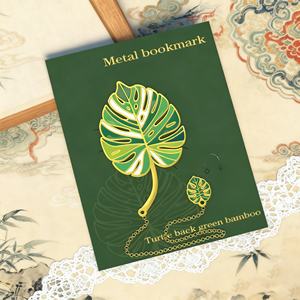 Marque-pages en métal personnalisés en gros, thème végétal classique, marque-pages créatifs à motif Ginkgo, cadeaux promotionnels d'affaires - Product Image 5