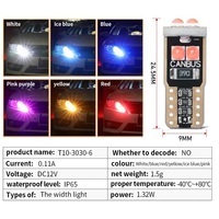 T10 LED W5W LED BA9S LED Canbus Auto-Innenbeleuchtung 194 501 6 SMD 3030 LED Instrumentenbeleuchtung Keilförmige Glühbirne Fehlerfrei 12V