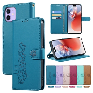 เคสหนังมีกระเป๋าเงินลายแมวน่ารักสำหรับ iPhone 12 MINI 11 PRO MAX XS MAX XR 6 7 8 plus SE 2020ฝาพับตั้ง<span class=keywords><strong>2022</strong></span> - Product Image 3
