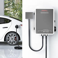 Amppal Nuevo Cargador de CA Comercial/Doméstico de 22/44kW IP54 con Ethernet/4G/WIFI, Estación de Carga EV Montada en Pared para Coche Eléctrico