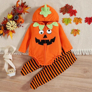 <span class=keywords><strong>Disfraz</strong></span> de <span class=keywords><strong>calabaza</strong></span> de bebé TONWHAR para Halloween Cosplay Unisex de manga larga con capucha Onesie - Product Image 2