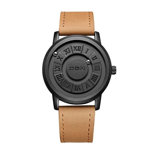 DOM M1345 Trend Concept New Personality Men's Watch Creative Scrolling  Pointer Magnetic Force Fashion Watch for Men Waterproof