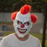 2025 Halloween drôle horreur Triangle rouge Clown Latex masque nouveau Spot Cosplay masque pour fête mascarade