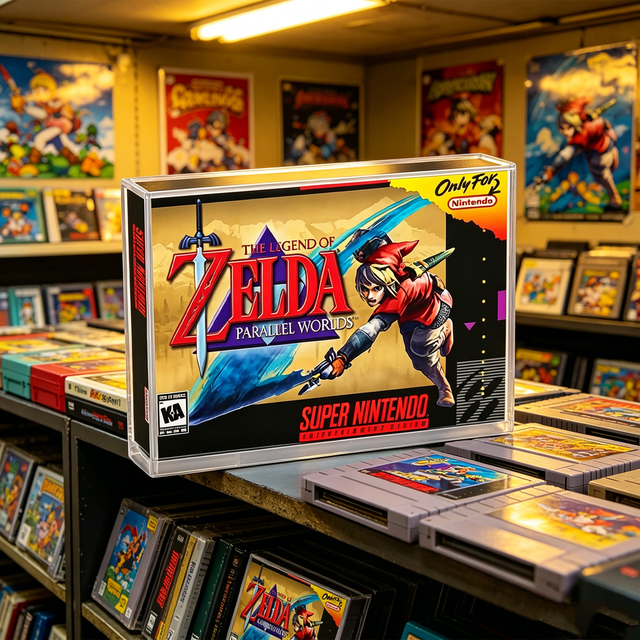 Slide Acrylic Video Game Box with Smooth Drawer for Classic Game Case Easy Access Storage