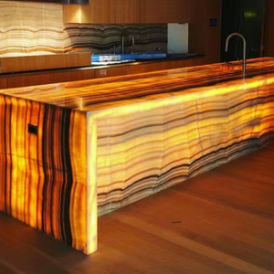 Comptoir de <span class=keywords><strong>bar</strong></span> commercial en pierre translucide de luxe <span class=keywords><strong>bar</strong></span> à vin de discothèque illuminé avec LED design de comptoir de restaurant - Product Image 2