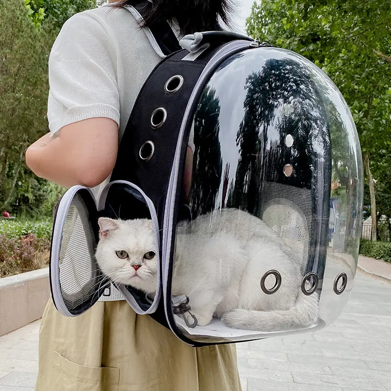 Nefes taşınabilir şeffaf uzay kapsülü Pet köpek kedi taşıyıcı sırt çantası yürüyüş seyahat için evcil hayvan taşıyıcı torba