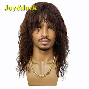 Fabricant de perruques avec bandeau ondulé et <span class=keywords><strong>cheveux</strong></span> longs pour hommes, prix de gros, grande demande, petits <span class=keywords><strong>cheveux</strong></span> <span class=keywords><strong>bouclés</strong></span> pour hommes - Product Image 2