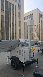 PTZ &amp; CCTV Mobile Solar Powered Camera <strong>Trailer</strong> 7m 9m <strong>Telescopic</strong> <strong>Mast</strong> Monitoring System