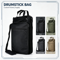 Sac de rangement portable pour baguettes de batterie BSCI avec bandoulière, étui pour accessoires d'instruments de musique pour batteur