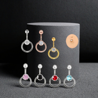 Acier inoxydable Forme Ronde Nombril Anneau Drop Dangle Nombril Piercing Mode Corps Bijoux En Gros
