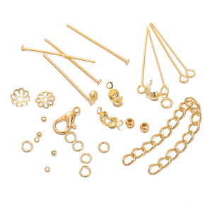 Silver Jewelry Making <b>Kit</b> 15 Compartment Boxed Assorted Findings For <b>Diy</b> Handmade Jewelry Supplies With Chain And Pins - Product Image 5