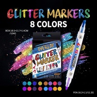 Coffret de marqueurs acryliques scintillants best-sellers – Stylos créatifs de coloriage graffiti pour enfants, double pointe pailletée