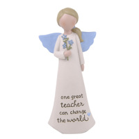 Offre Spéciale : Figurine d'ange en résine ODM, ailes roses peintes à la main, tenant une fleur, inspirationnelle, pour la décoration d'étagères à la maison, cadeau idéal pour les fêtes.