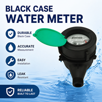 Compteur d'eau multi-jets en plastique à cadran sec R100 DN15 15mm Corps en nylon fileté Lecture directe résidentielle ISO 4064 IP68