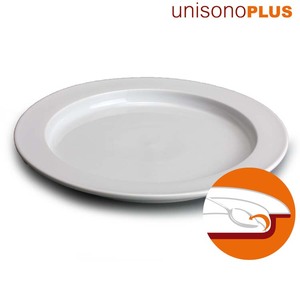 Plato Redondo Blanco Moderno Unisono Plus de 26 cm, con Diseño Novedoso, Ecológico y con Ayuda para la Comida, para Uso Doméstico - Product Image 2