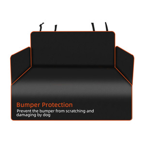Tapis de coffre de voiture noir et orange, imperméable, universel, protection pour chien et chat, protection de pare-chocs, housse de siège arrière - Product Image 1