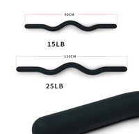 Barre d'haltères en silicone, logo personnalisé, musculation, musculation, ergonomiques, fitness, boucles, yoga, pilates, 15/25lb