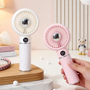 LingPan Handheld Fan 5W DC Motor Digital Display Portable USB Rechargeable <b>Battery</b> <b>Operated</b> Quiet Operation - Product Image 2