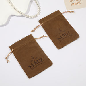 Pochette en velours personnalisée avec cordon <span class=keywords><strong>de</strong></span> serrage pour collier avec logo, sac en velours avec cordon <span class=keywords><strong>de</strong></span> serrage pour emballage <span class=keywords><strong>de</strong></span> bijoux, impression sérigraphique - Product Image 2