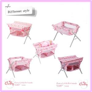 Lit à langer pour poupée rose imperméable et portable grande performance Lit de poupée en métal pour enfants prix d'usine Lit de poupée - Product Image 4