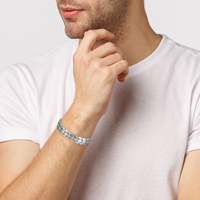 Bracelet de couple en titane pur 9 en 1 avec énergie scalaire quantique en pierre naturelle personnalisée Energinox vente en gros