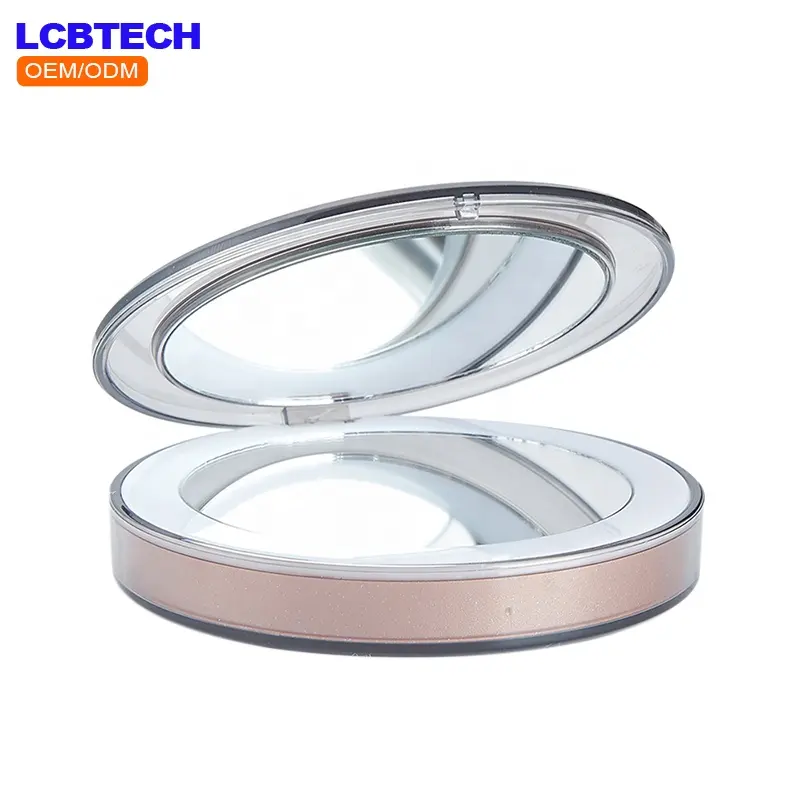 Handheld LED Cosmetic Mirror with Light Foldable Portable Fashion Travel Magnify Mirror Custom Private Logo Pocket Makeup Mirror