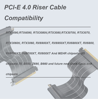 Câble d'extension de carte graphique PCIe 4.0 X16 en cuivre PVC à 31 conducteurs, 180 degrés, 64 Go/s, adaptateur flexible pour montage GPU inversé, PC MOD
