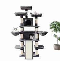 Nouvel Arbre à Chat Géant Moderne Multi-Niveaux de Luxe, Griffoir en Panneaux de Particules, Nouvelle Génération d'Arbre à Chat pour Animaux