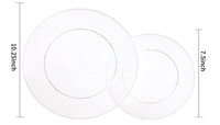 Assiettes rondes en plastique blanc jetables, style classique, vaisselle pour mariages, restaurants, vente en gros, ensemble de plats de cuisine