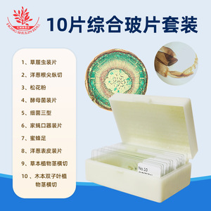 10 types de lamelles de microscope biologique et kit d'accessoires pour microscope : structures de lamelles typiques et échantillons - Product Image 3