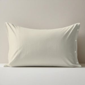 Taie d'oreiller 100% coton beige 50x75cm taille UK - Product Image 1