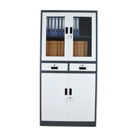 Armoire de classement en acier moderne pour bureau, armoire métallique à 2 tiroirs avec étagères réglables