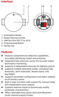 Détecteur de présence encastré au plafond, radar FMCW, matériau ABS/PC, portée de détection 0-3m, 12V 1W, surveillance de la luminosité pour maisons de retraite