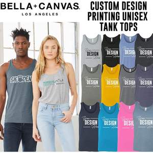Unisex 3480 Bella Custom Jersey Tank Tops CUSTOM Hombres Multicolor Front & Back Printing Design Your Own Top - Product Image 2