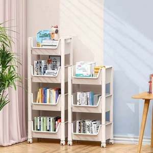 Carrito de Almacenamiento Rodante de Plástico Rectangular para Cocina, Baño u Oficina, Diseño Plegable Ecológico, Organizador que Ahorra Espacio - Product Image 4