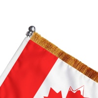 Support métallique canadien pour drapeau de table en satin avec franges dorées, idéal pour les bureaux et les réunions