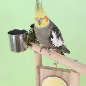 Madera maciza loro narcisista espejo patio de recreo Estación de entrenamiento estante subir escalera columpio juego de juguete - Product Image 4