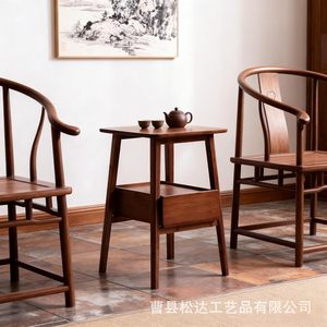Esta nueva mesa redonda marrón de diseño minimalista y moderno, con un diseño abierto, es adecuada para espacios pequeños en salas de estar y dormitorios. - Product Image 3
