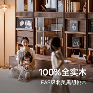 Starry Night Full Wall Bookshelf 9060cm <b>Solid</b> <b>Wood</b> Integrated Cabinet Multifunction Home Use - Product Image 2