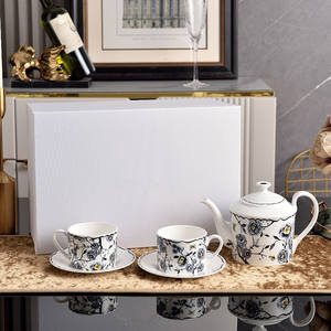 Ensemble de tasse et soucoupe à café en porcelaine fine, inscription florale, vaisselle pour la maison et les cadeaux, décoration intérieure - Product Image 4