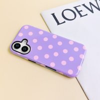 Coque de téléphone antichoc tendance en TPU+PC à pois style rétro pour iPhone 16 15 14 13 12 11 Pro Max 17 Air