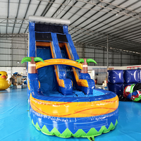Toboggan aquatique gonflable en PVC commercial pour parcs d'aventure et écoles maternelles – Châteaux gonflables de haute qualité pour piscines extérieures