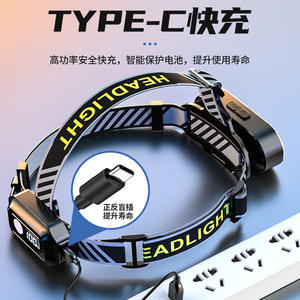 Lampe frontale LED rechargeable Type C 2000mAh avec affichage numérique, plusieurs perles lumineuses, lumière rouge chaude, lampe frontale haute intensité - Product Image 2