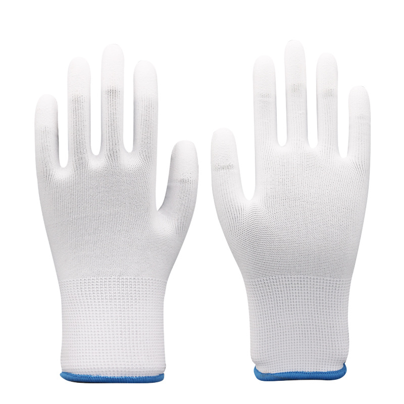 Anti-Static Thin Breathable PU Coated Dust-Free Nylon Gloves for Factory Workshop
