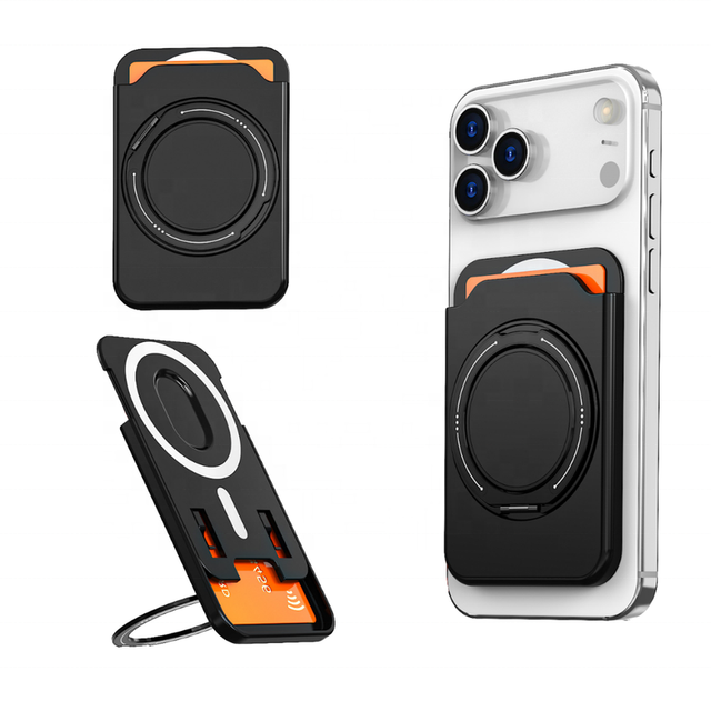 Wholesale Slim Magnetic Wallet Stand Card Holder with 360° Rotating Universal Mobile Stand for iPhone 16 Pro for Samsung Grip